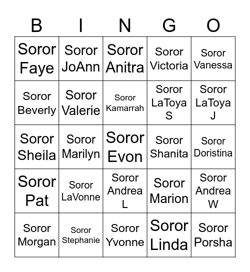AUO BINGO Card