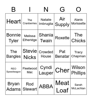 Your Mom Told Me These Are Her Favorite Songs ;) Bingo Card