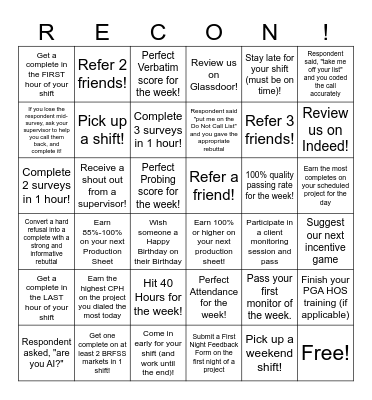 ReconMR Bingo Week! (9/14-9/20) Bingo Card