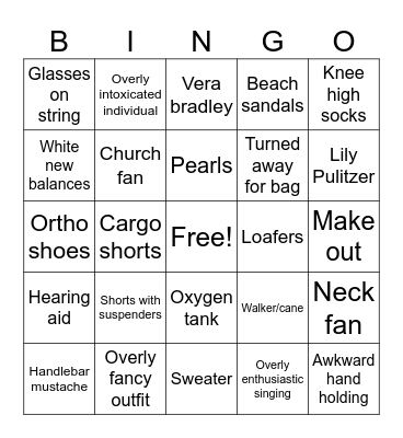 Old Fuckers Bingo Card