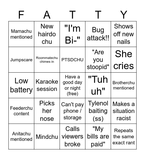 Tophiachu Season 26 Chapter 9 Bingo Card