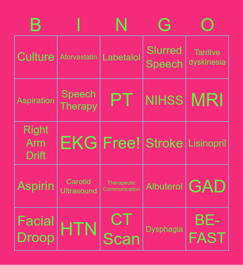 BETTY'S BE-FAST BINGO Card