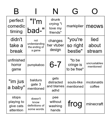 streamio bingio bioard Bingo Card