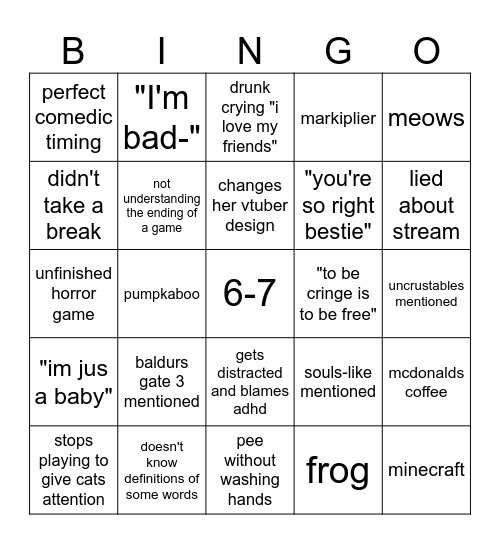 streamio bingio bioard Bingo Card