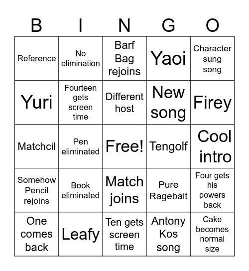 Tpot 26 prediction card Bingo Card