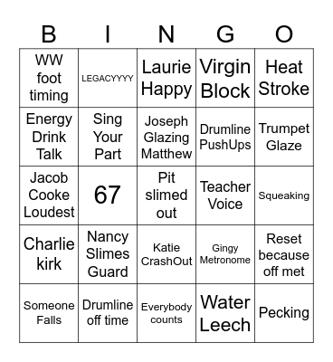 Friday practice bingo Card