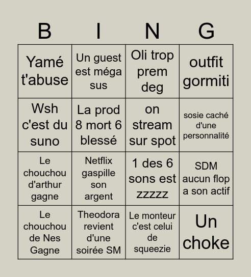 EP FINAL NOUVELLE ECOLE BG Bingo Card