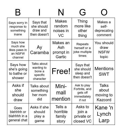 Evil Ah Special Hit Bingo Card