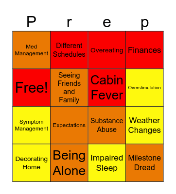 Holiday Bingo Card