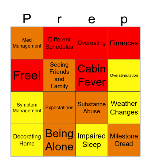 Holiday Bingo Card
