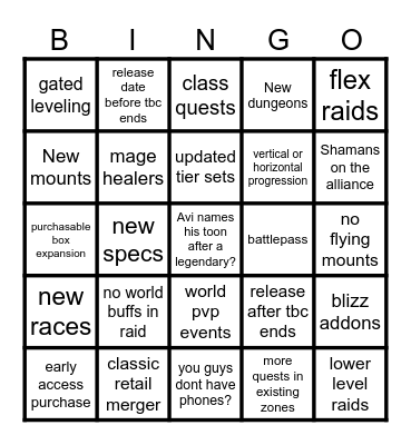 Classic plus bingo Card