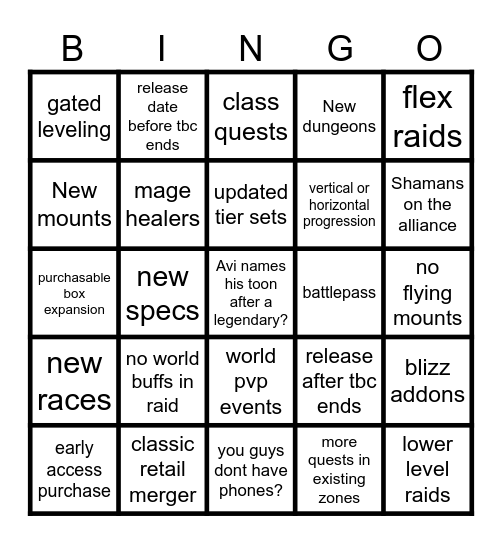 Classic plus bingo Card