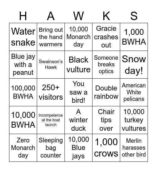 DRHW ‘26 Bingo Card