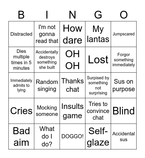 Jeango Bingo Card