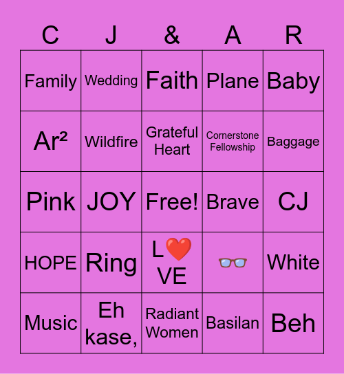 Clarisse has the 💍 Bingo Card