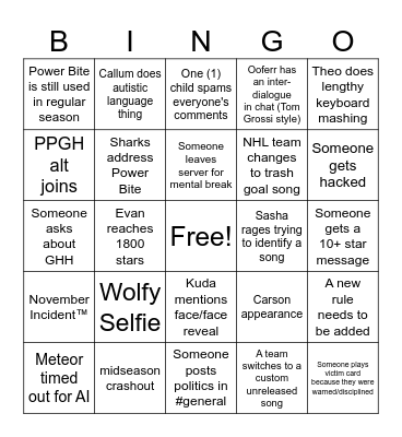 Horn Centringo Bingo Card