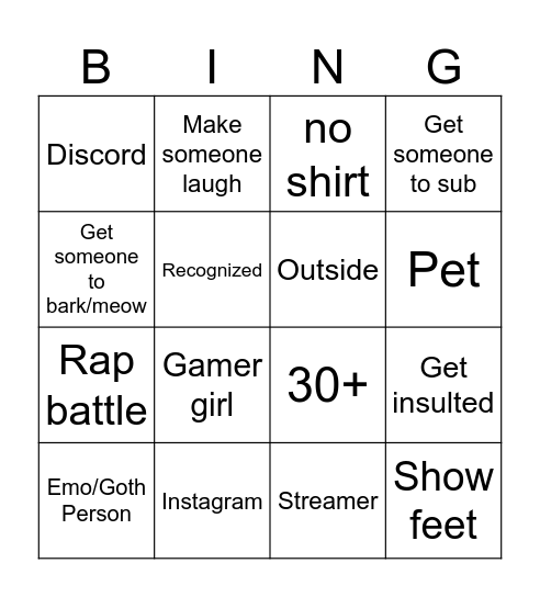 UMINGLE Bingo Card