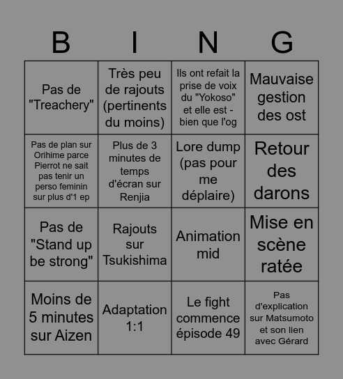 Bingo EP 48 Bingo Card