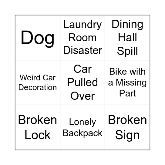 Terp Bingo Hunt Bingo Card