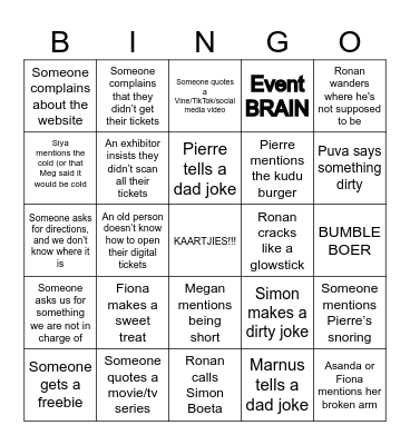 Nampo Kaap Bingo 2026 Bingo Card