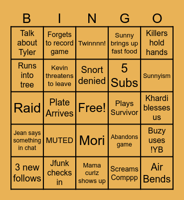 YAP BINGO Card