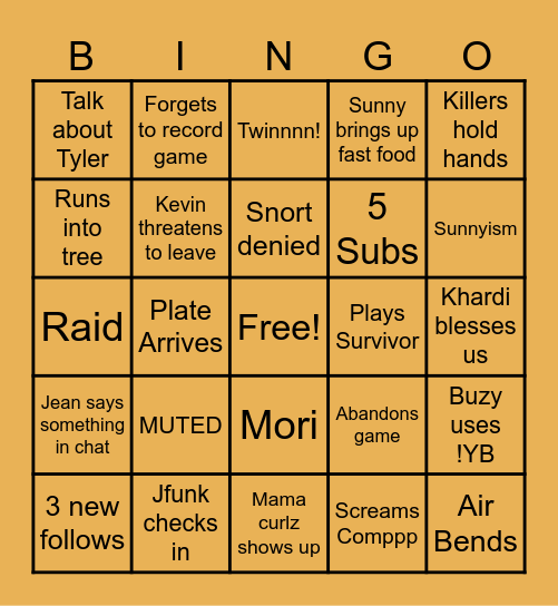YAP BINGO Card