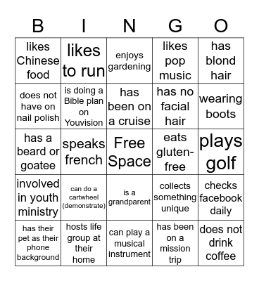 Life Group Leader Bingo Card