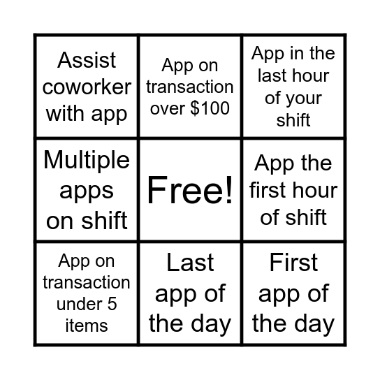 Daily credit bingo Card