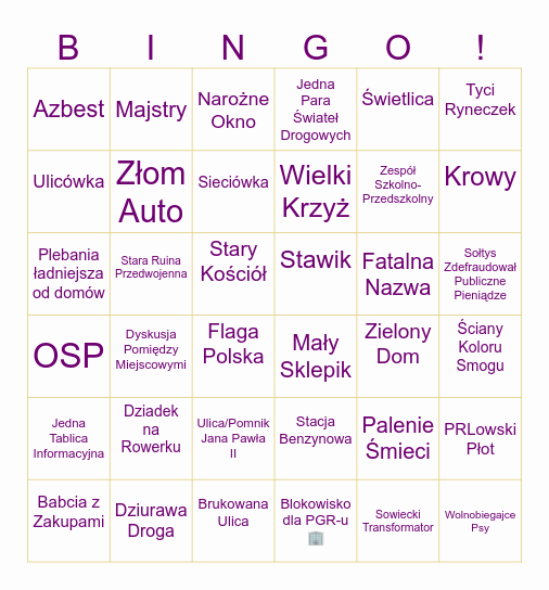Lesbijskie Bingo Wsi ^w^ v01 Bingo Card