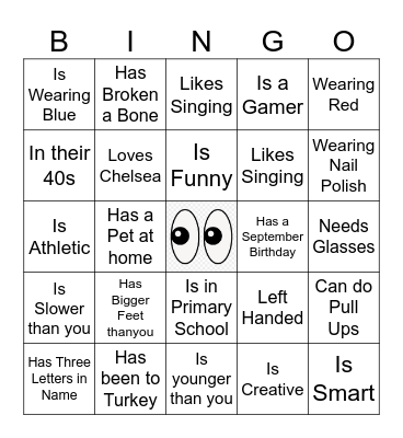 FIND THE GUEST BINGO Card