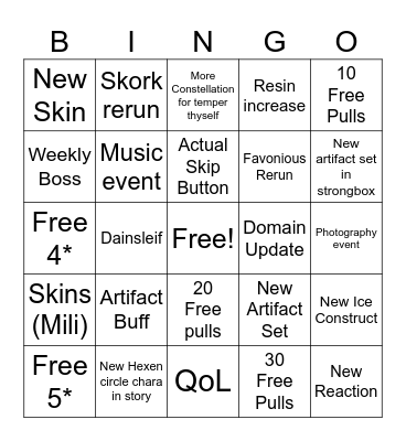 7.1 Bingo Card