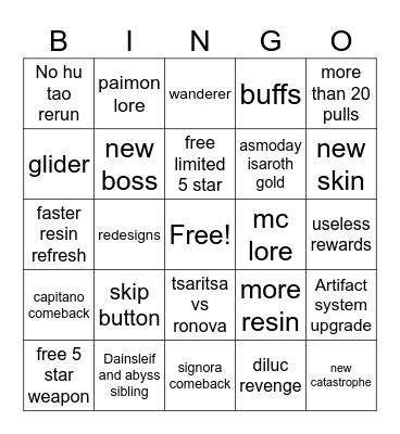 7.1 Live Bingo Card