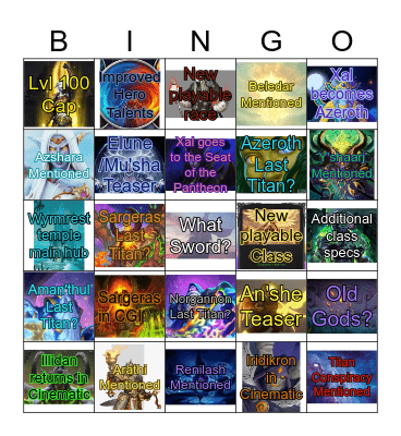 Blizzcon 2026 - Retail Bingo Card