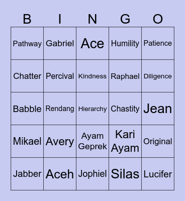 Anaïs Bingo Card