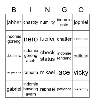 main sm raphael Bingo Card