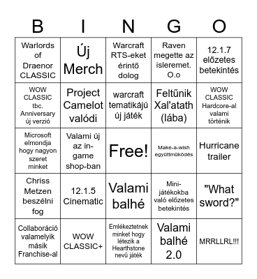 BlizzCon 2026 (wacraft-specifikus) Bingo Card