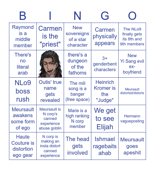 Canto X Bingo Card