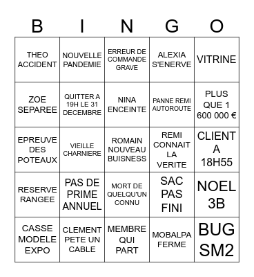 BINGO AVANT 2027 Bingo Card