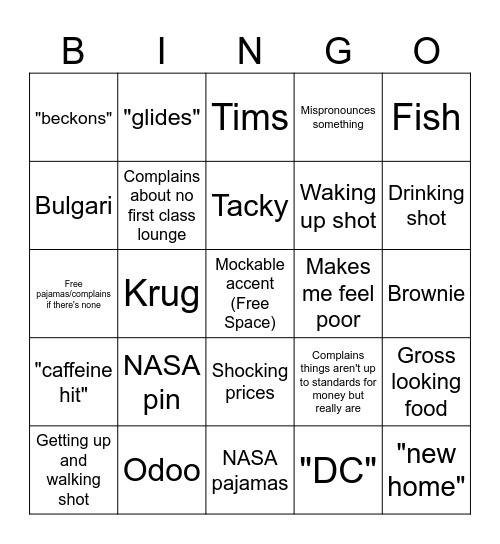 Trek Trendy Bingo Card
