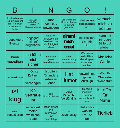 Green Flags Bingo Card
