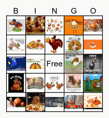 Ruth's Thanksgiving Bingo Card
