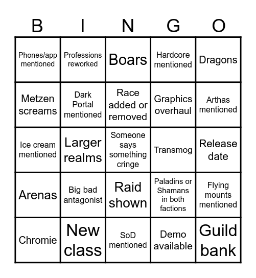 Classic+ Bingo Card
