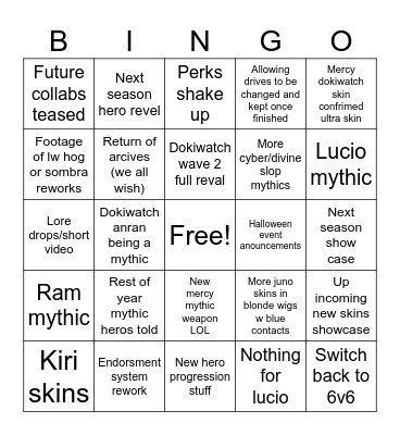 Blizzcon of doom Bingo Card