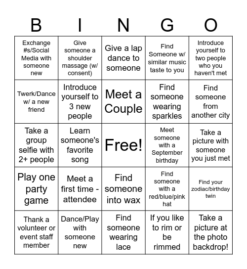 KINKY BINGO Card