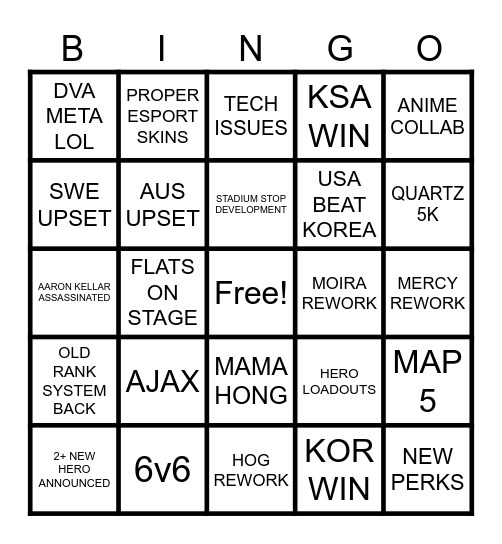 OW BLIZZCON BINGO Card