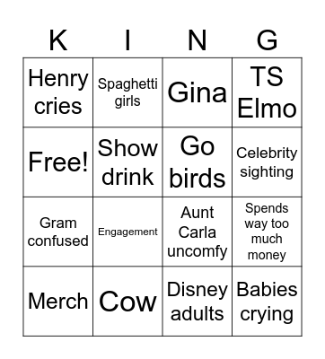 NYC Bingo Card
