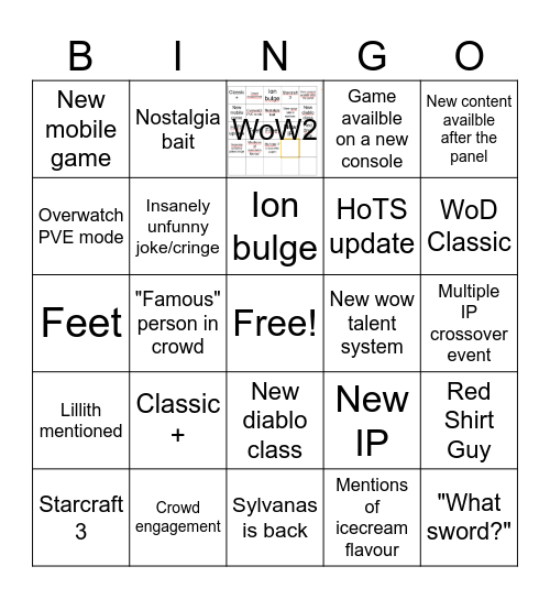 Blizzcon Bingo Card