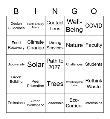 Path to 2027 Presentation Bingo Card