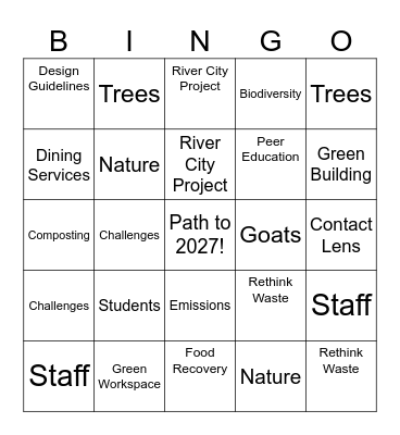 Path to 2027! Bingo Card