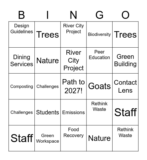 Path to 2027! Bingo Card